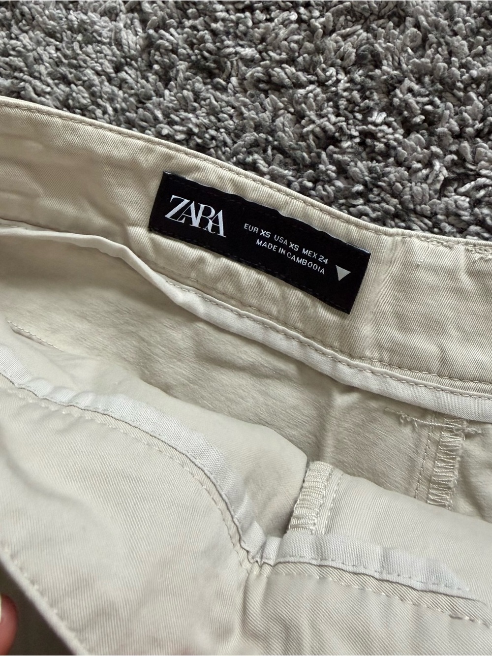 Zara Cream Cargo Skort Shorts - Picture 2 of 5